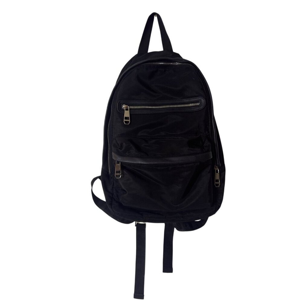 Madden Girl Black Nylon Backpack With Zippered Compartments & Adjustable Straps